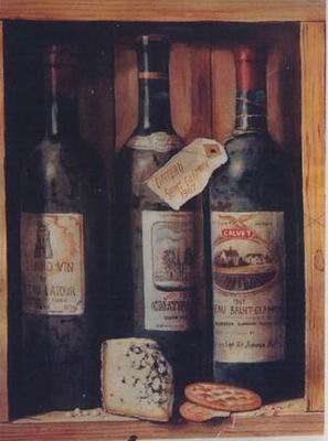 Winebottle oil painting