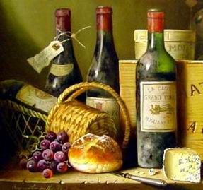 Winebottle oil painting