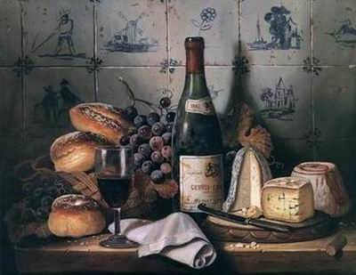 Winebottle oil painting