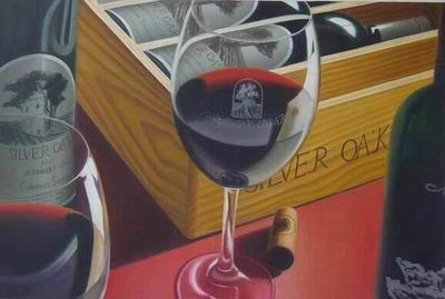 Winebottle oil painting