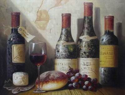 Winebottle oil painting