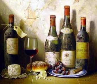 Winebottle oil painting