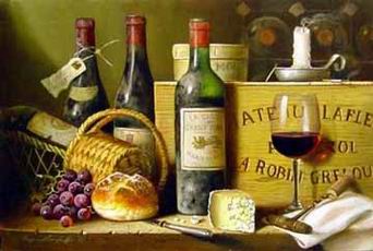 Winebottle oil painting