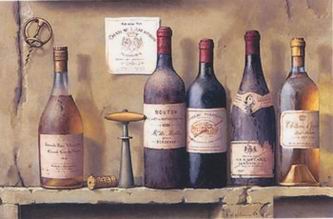 Winebottle oil painting