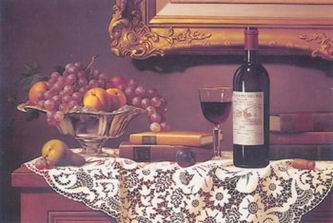 Winebottle oil painting