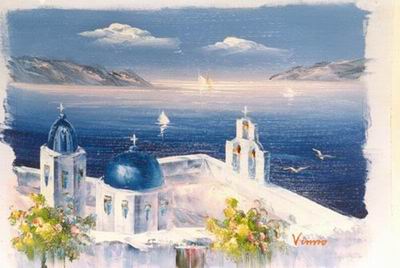 Greece oil painting