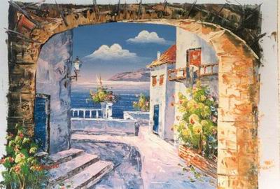 Greece oil painting