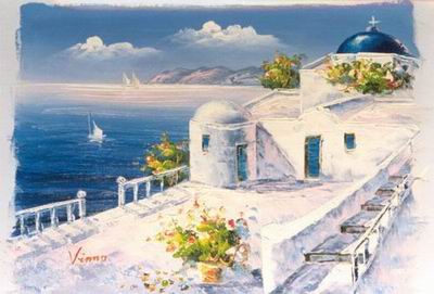 Greece oil painting