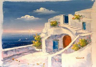 Greece oil painting