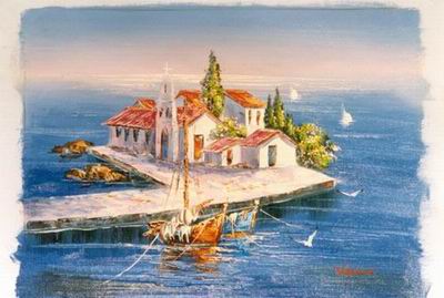Greece oil painting