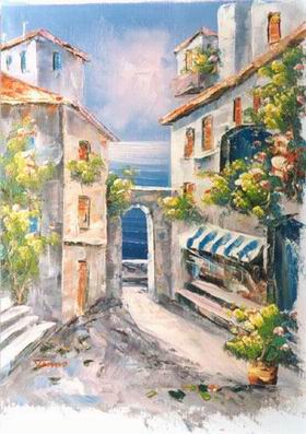 Greece oil painting