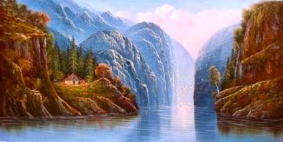 Landscape oil painting