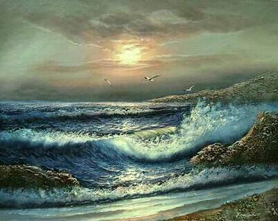 Seascape oil painting