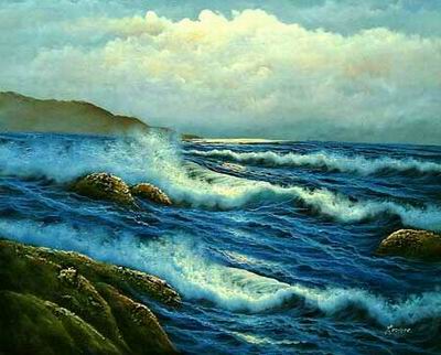 Seascape oil painting