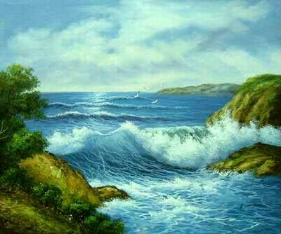 Seascape oil painting