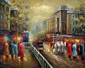 Streetscape oil painting