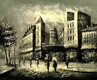 Streetscape oil painting