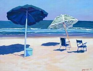 Beach oil painting