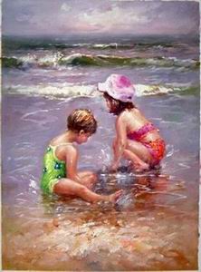 Beach oil painting