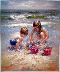 Beach oil painting