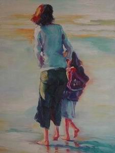 Beach oil painting