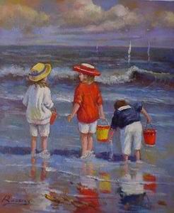 Beach oil painting