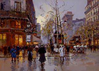 Building oil painting