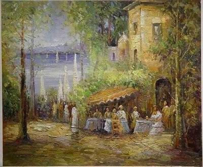 Building oil painting