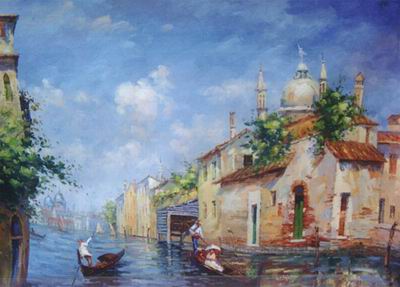 Building oil painting