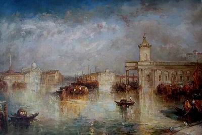 Building oil painting