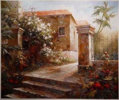 Building oil painting