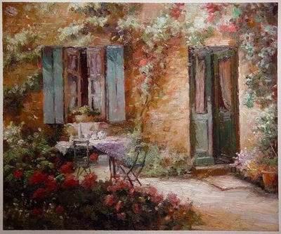 Building oil painting