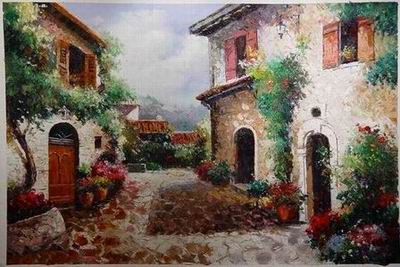 Building oil painting