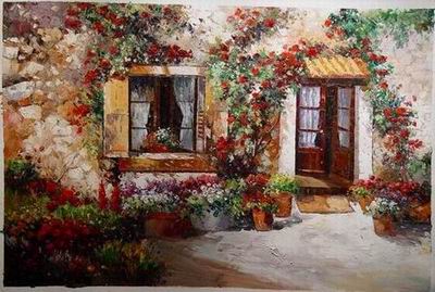 Building oil painting