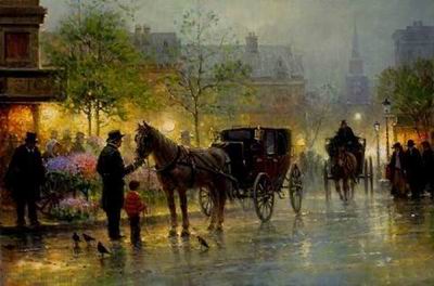 Building oil painting