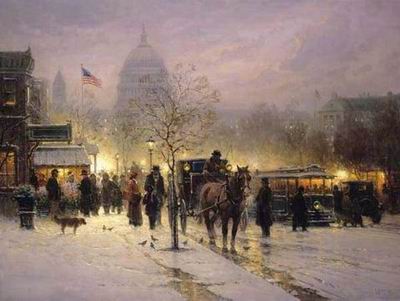 Building oil painting