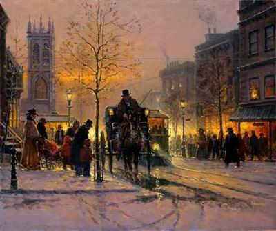 Building oil painting