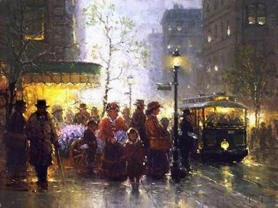 Building oil painting