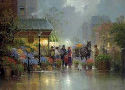 Building oil painting