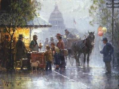 Building oil painting