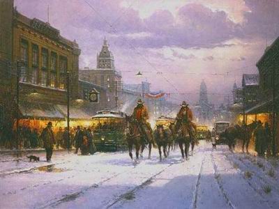 Building oil painting