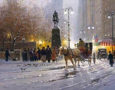 Building oil painting