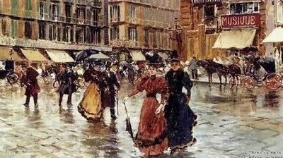 Building oil painting