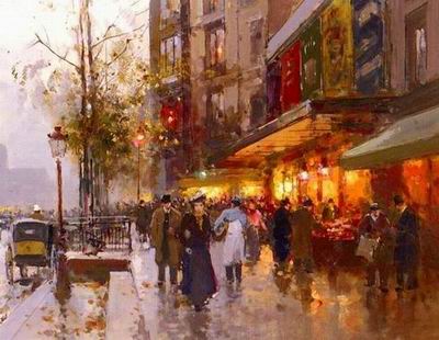 Building oil painting