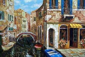 Building oil painting