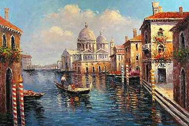 Building oil painting