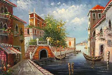 Building oil painting