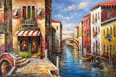 Building oil painting