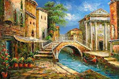 Building oil painting