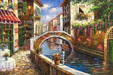 Building oil painting